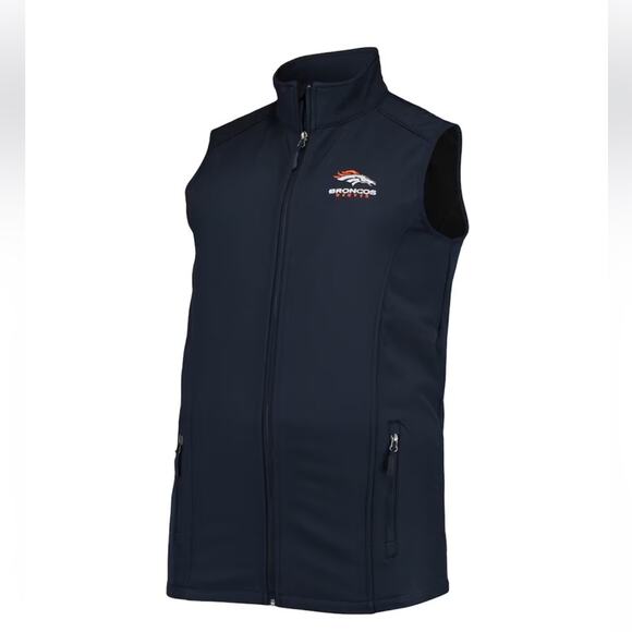 Men's Denver Broncos Dunbrooke Navy Big & Tall Archer Softshell Full-Zip Vest L - Picture 2 of 7